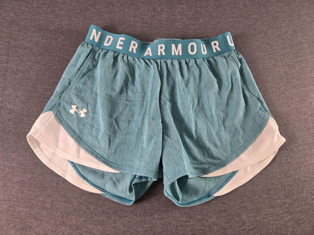 Under Armour Running Shorts Womens XS Blue Elastic Waist Lined Lightweight Gym